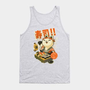 Sushi Chef - Cute Kitchen Kitty - Japanese Restaurant Tank Top